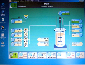 Ecran du logiciel de pilotage du bior&eacute;acteur de laboratoire, lyc&eacute;e Paul Eluard de St-Denis (photo A.Gaudin)